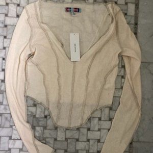 Urban Outfitters NWT Cream Long Sleeve Top